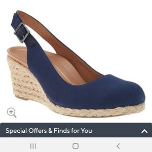 Vionic Canvas Back-Strap Wedges - Coralina